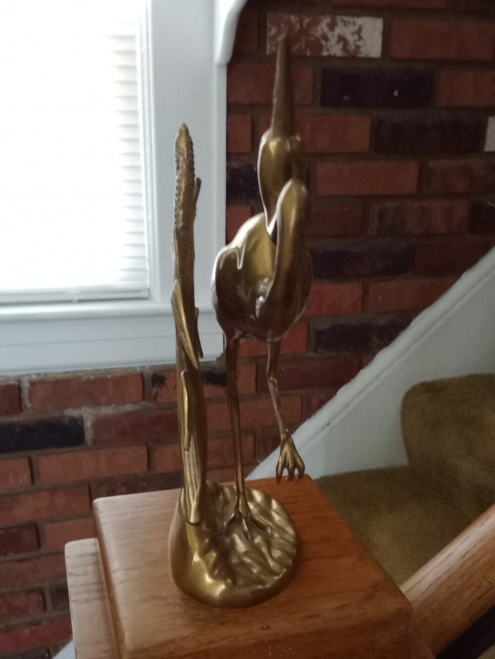Brass Heron Sculpture - Picture 6 of 7